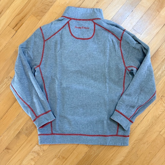 EUC Tommy Bahama Mens Reversible Sweater Rust and Grey Two Tone Size M - Picture 7 of 7